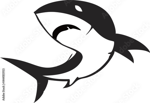 Stylized Predatory Shark in Attack Mode.