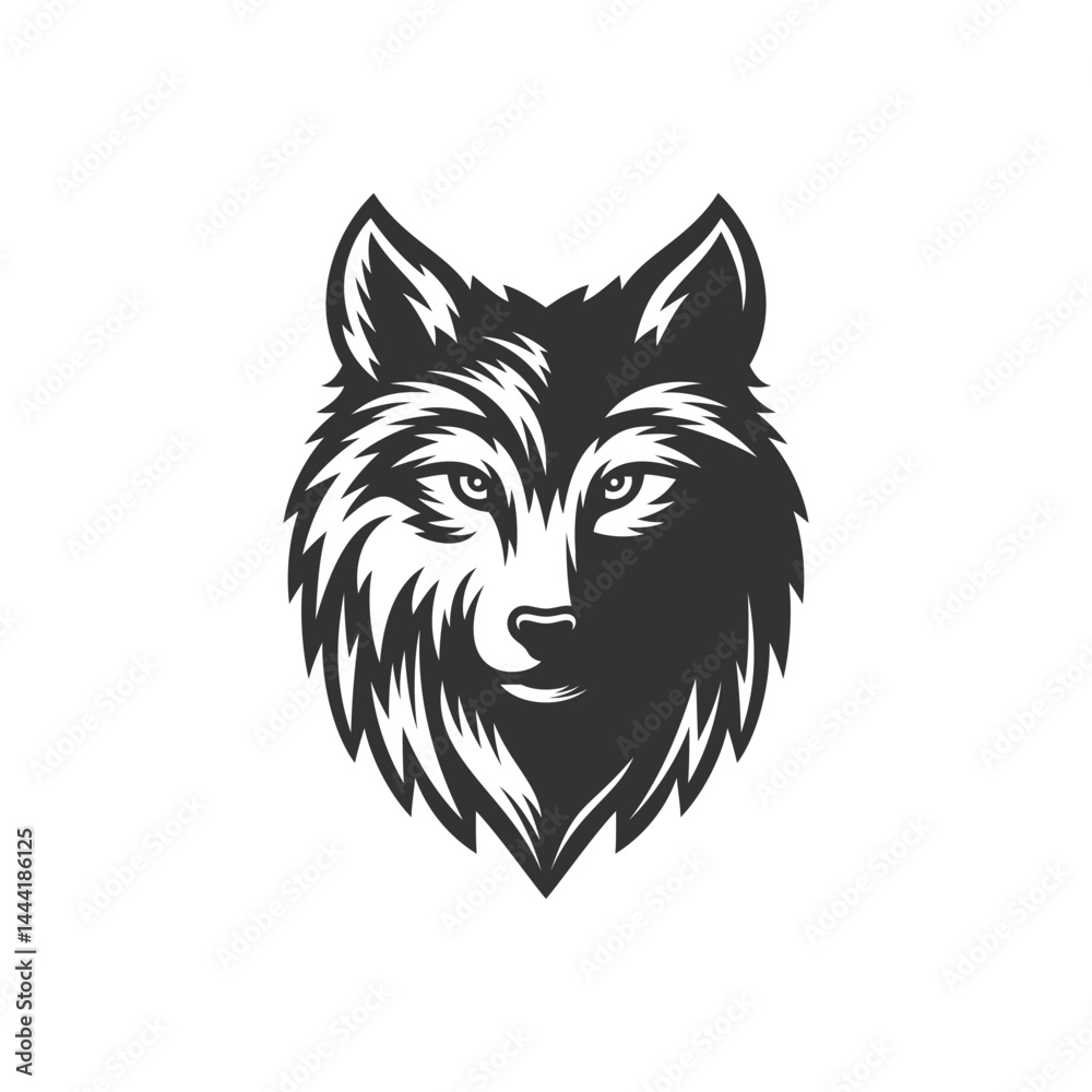 Fototapeta premium Wolf head Vector illustration. Vintage Wolf Logo Template.