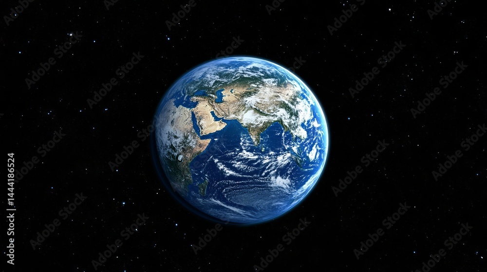 Obraz premium Stunning blue planet earth in space amazing view of earth from space beautiful detailed image of earth