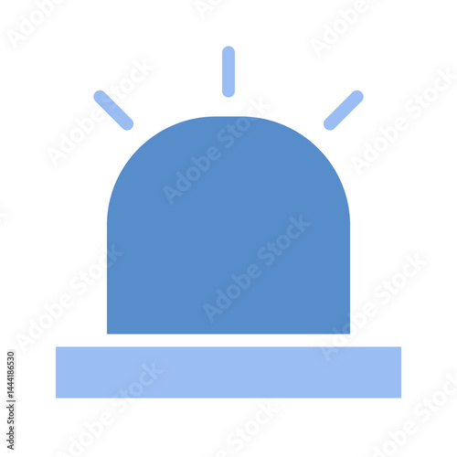 Stylized blue emergency alarm icon signaling alert and attention needed