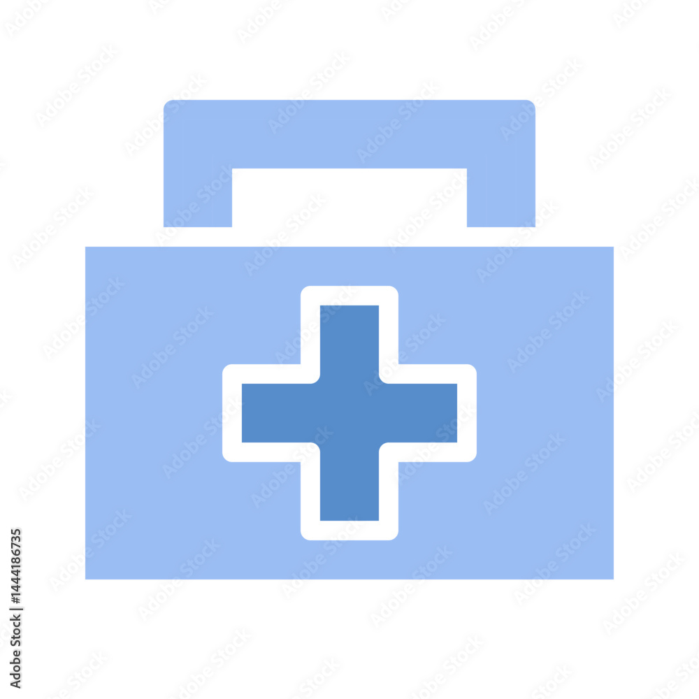 Simplified representation of a first aid kit, conveying medical assistance Simplified representation of a first aid kit, conveying medical assistance