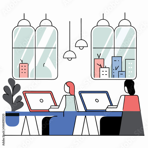 vector illustration of a shop window