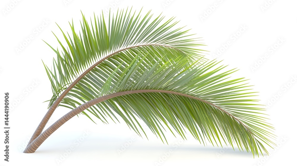 Obraz premium Delicate light green feather illustration