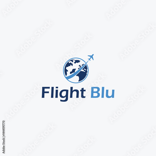 flight blu | Tour and travel agency  logo, Word Mark logo template. Airplane, airlines, Flight, Aircraft, logo design.