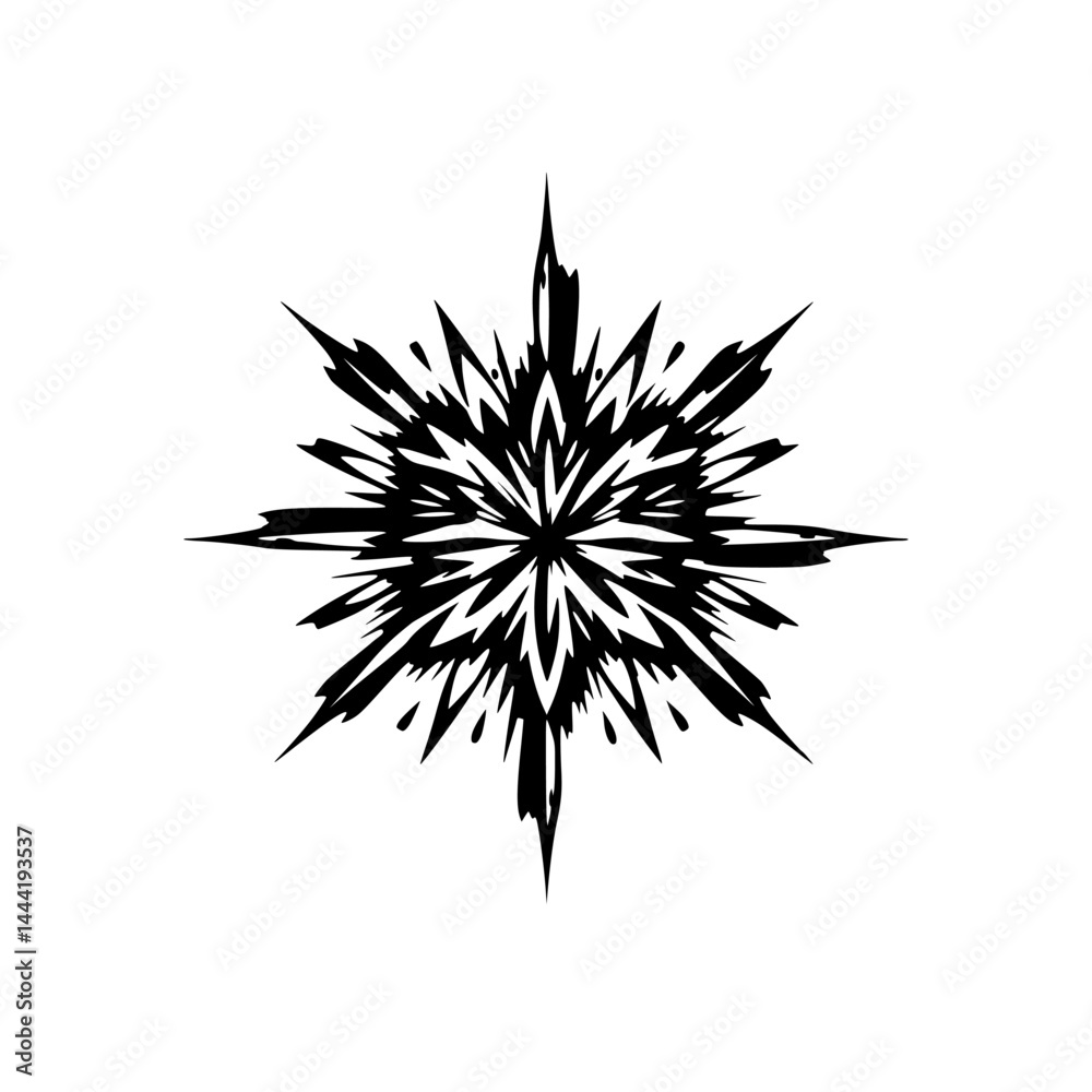 Fototapeta premium Black & White Abstract Starburst Design on White Background