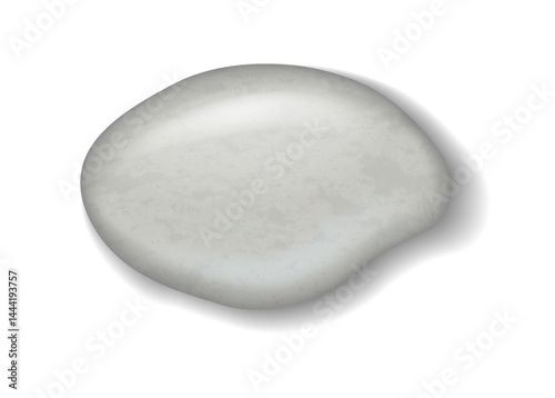 Detailed illustration of a smooth grey stone on a white background. Reflecting realism and simplicity. Ideal for naturethemed designs or educational purposes.