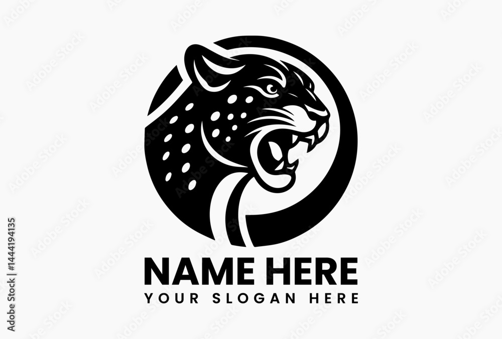 Stylized jaguar or panther head logo in vector illustration format, fierce and clean animal symbol isolated on white background for branding and team identity Stylized jaguar or panther head logo in vector illustration format, fierce and clean animal symbol isolated on white background for branding and team identity