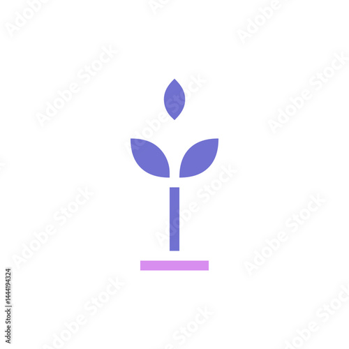 Minimalist plant icon with pastel gradients suggesting growth and sustainability