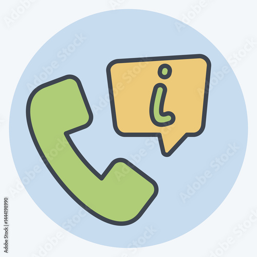 Icon Info Line. related to Speech symbol. color mate style. design editable