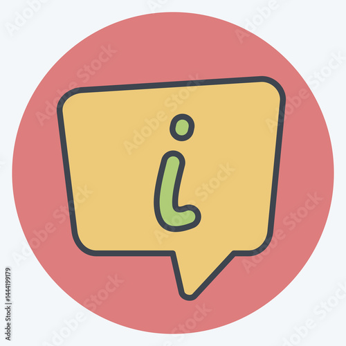 Icon Info. related to Speech symbol. color mate style. design editable