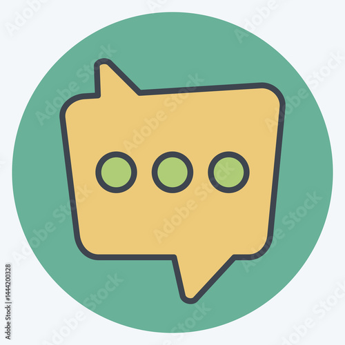 Icon Dual Message. related to Speech symbol. color mate style. design editable