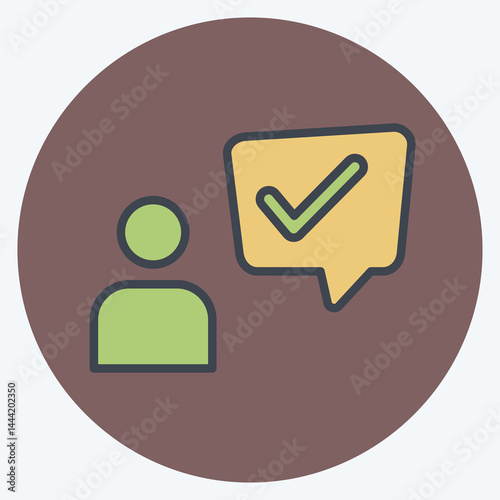 Icon Customer Experience. related to Speech symbol. color mate style. design editable