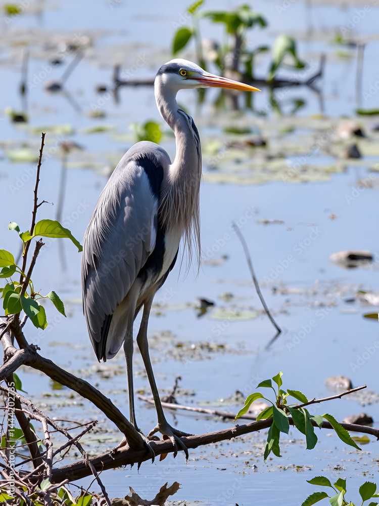 Fototapeta premium Grey Heron in habitat