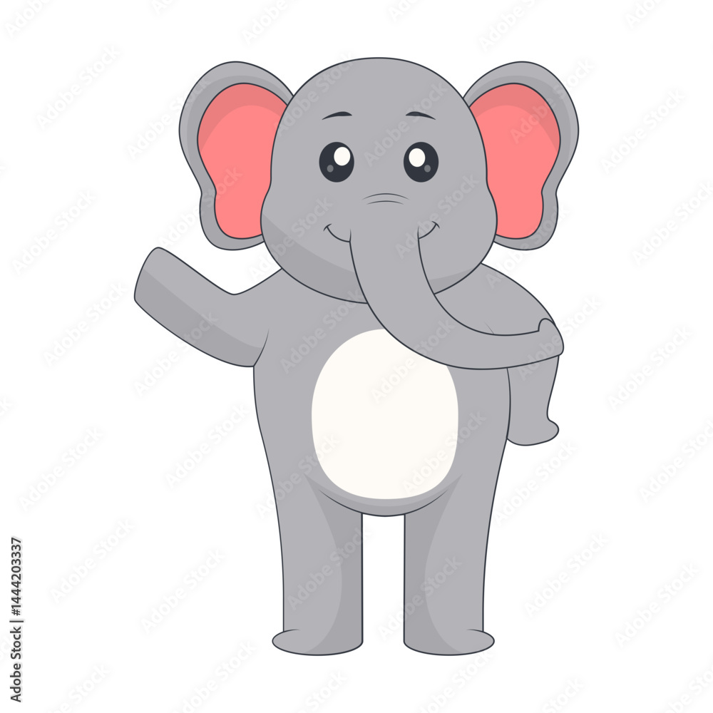 Obraz premium Baby Elephant Character. Vector Illustration in Cute Cartoon Design.