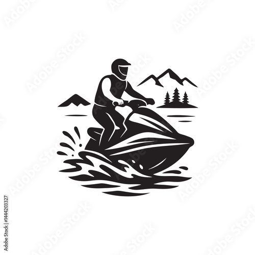 people playing jet ski on the lake
