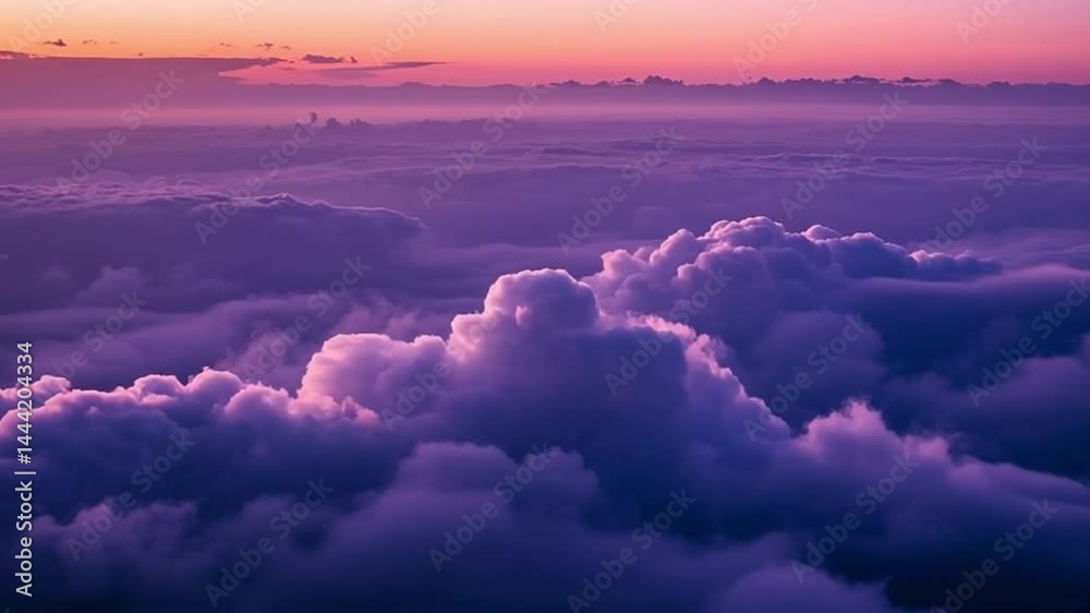 Ethereal Cloudscape Sunset, Majestic Skyscape, Heavenly Aerial View | 4K HD Video Footage Download | Serene Golden Hour Cloud Formations