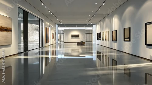 Wallpaper Mural Modern art gallery showcasing diverse paintings Torontodigital.ca