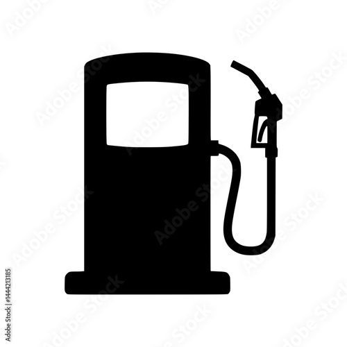 Gas Station Icon - Black Silhouette