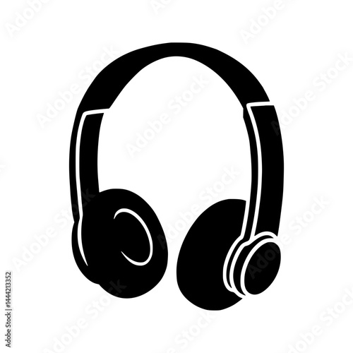 Black Headphones Icon - Music Vector