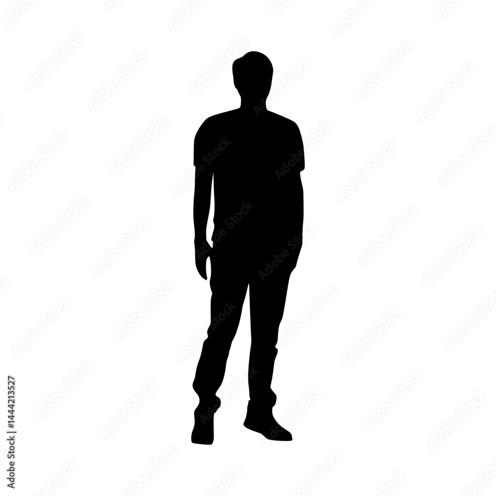 Silhouette Man Standing - Vector Graphic Silhouette Man Standing - Vector Graphic
