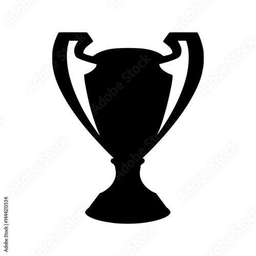 Black Trophy Icon - Award Vector