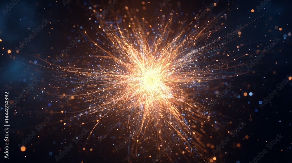 custom made wallpaper toronto digitalAbstract energetic explosion of particles in space.