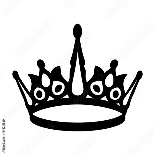 Black Crown Icon - Royalty Vector