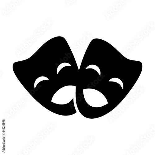 Theater Masks Icon - Drama Silhouette