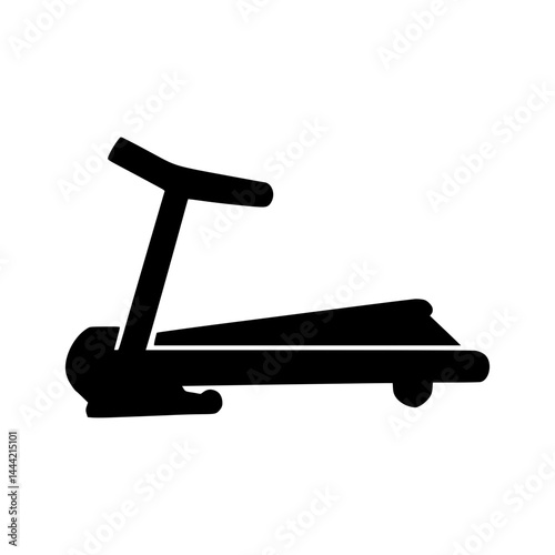 Treadmill Silhouette Icon - Fitness Vector