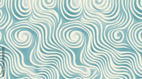 Abstract wavy pattern design in soothing blue and cream tones, perfect for backgrounds.