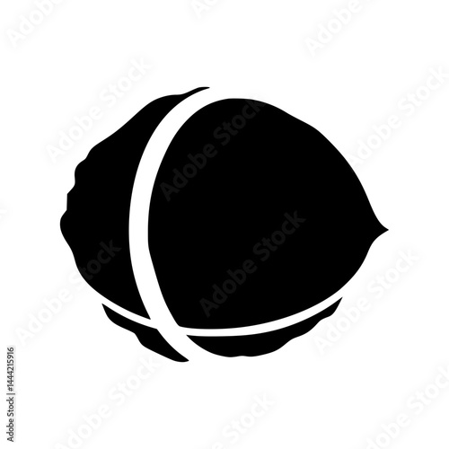 Walnut Icon - Black & White Vector