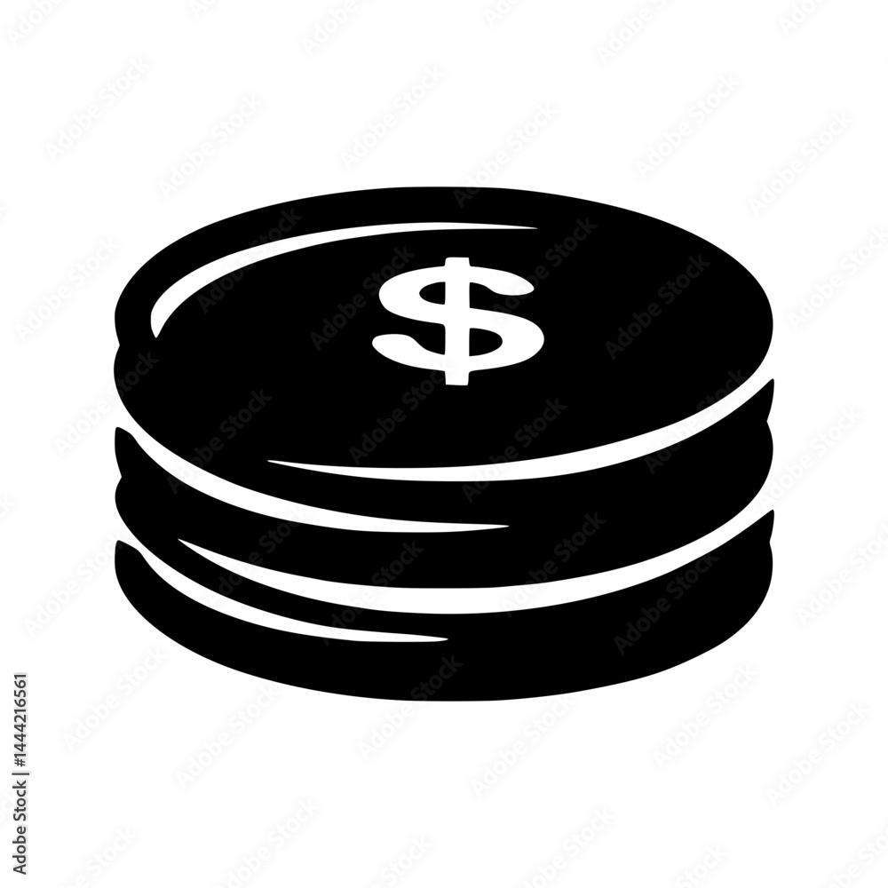 Stack of Money Icon - Dollar Sign Stack of Money Icon - Dollar Sign
