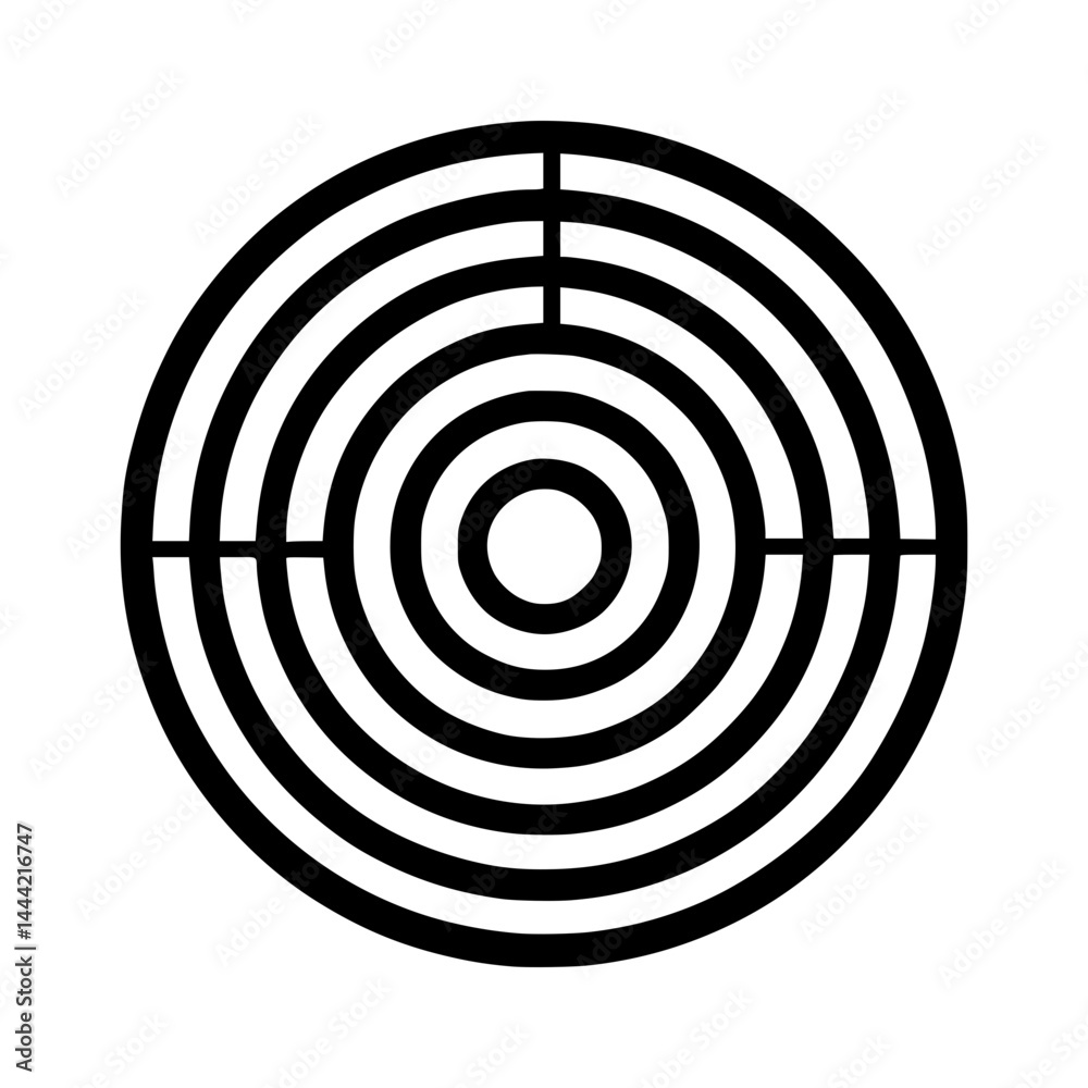 Naklejka premium Target Icon - Circular Aim Vector