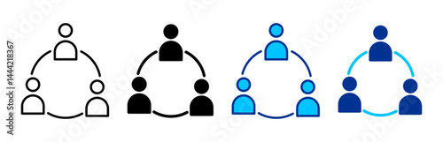 Teamwork Icon Set Multiple Style Vector Illustration