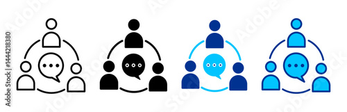 Communication Icon Set Multiple Style Vector Illustration