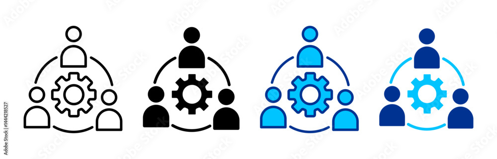 Community Icon Set Multiple Style Vector Illustration Community Icon Set Multiple Style Vector Illustration
