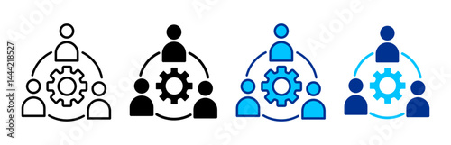 Community Icon Set Multiple Style Vector Illustration