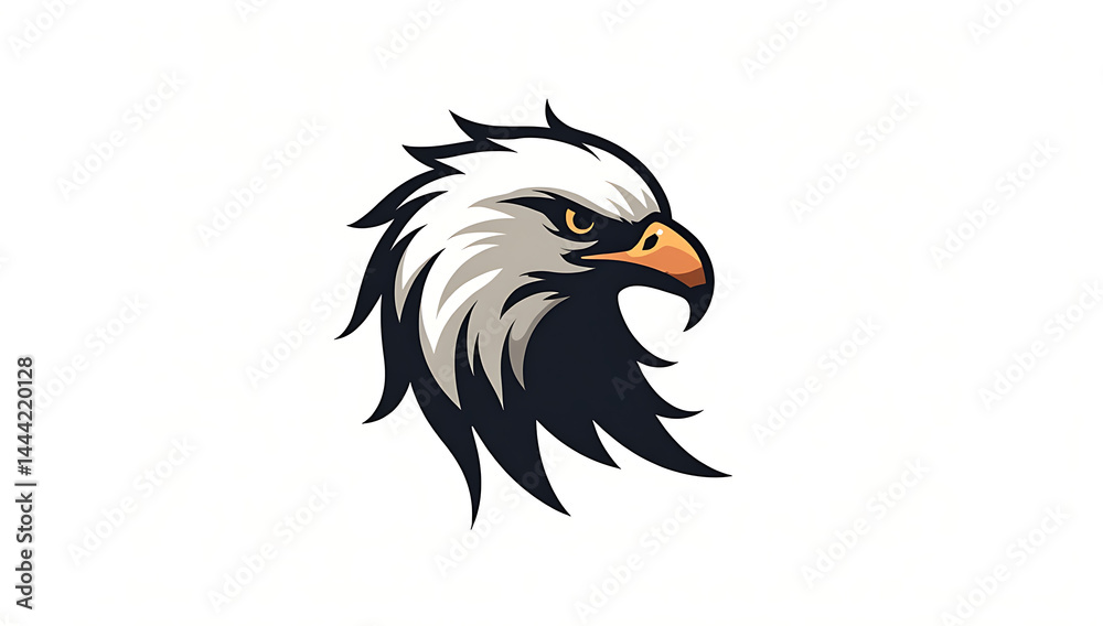 Fototapeta premium eagle head isolated on white