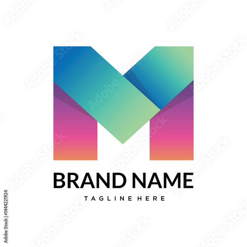 m abstract gradient letter logo Free Download m abstract gradient letter logo - GFXLoad