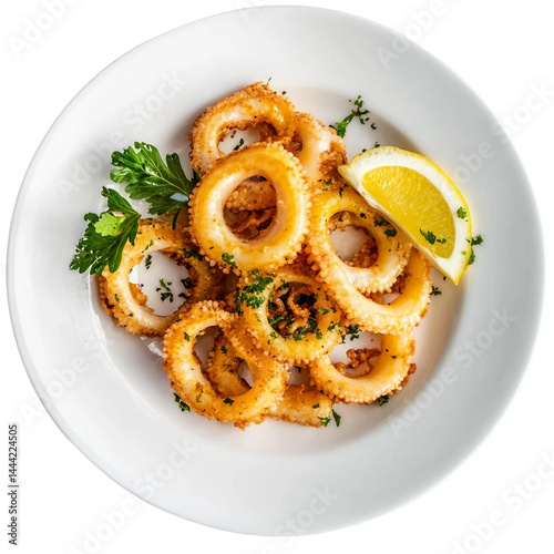 Fried squid rings [Transparent Background PNG]. 