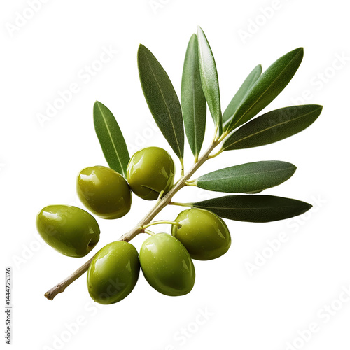 Wallpaper Mural Fresh Green Olives on a Branch with Leaves, Ideal for Cooking and Healthy Eating on transparent background Torontodigital.ca