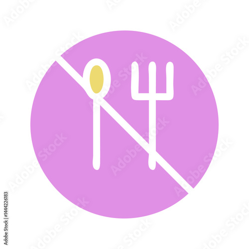 Prohibition Sign Representing Restrictions on Eating and Food Consumption