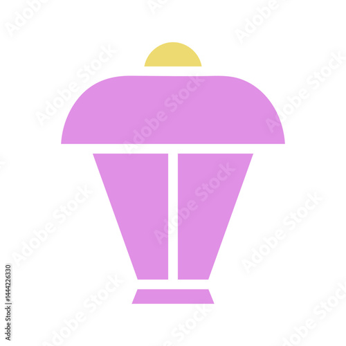 Stylized depiction of a decorative urn in pastel shades creating simple aesthetics
