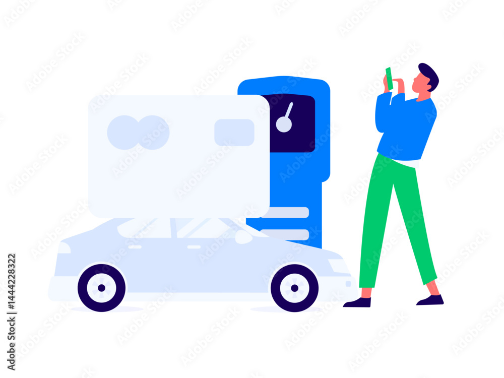 Vector Internet operation hand-drawn illustration of people getting discounts for refueling their cars
Vector Internet operation hand-drawn illustration of people getting discounts for refueling their cars