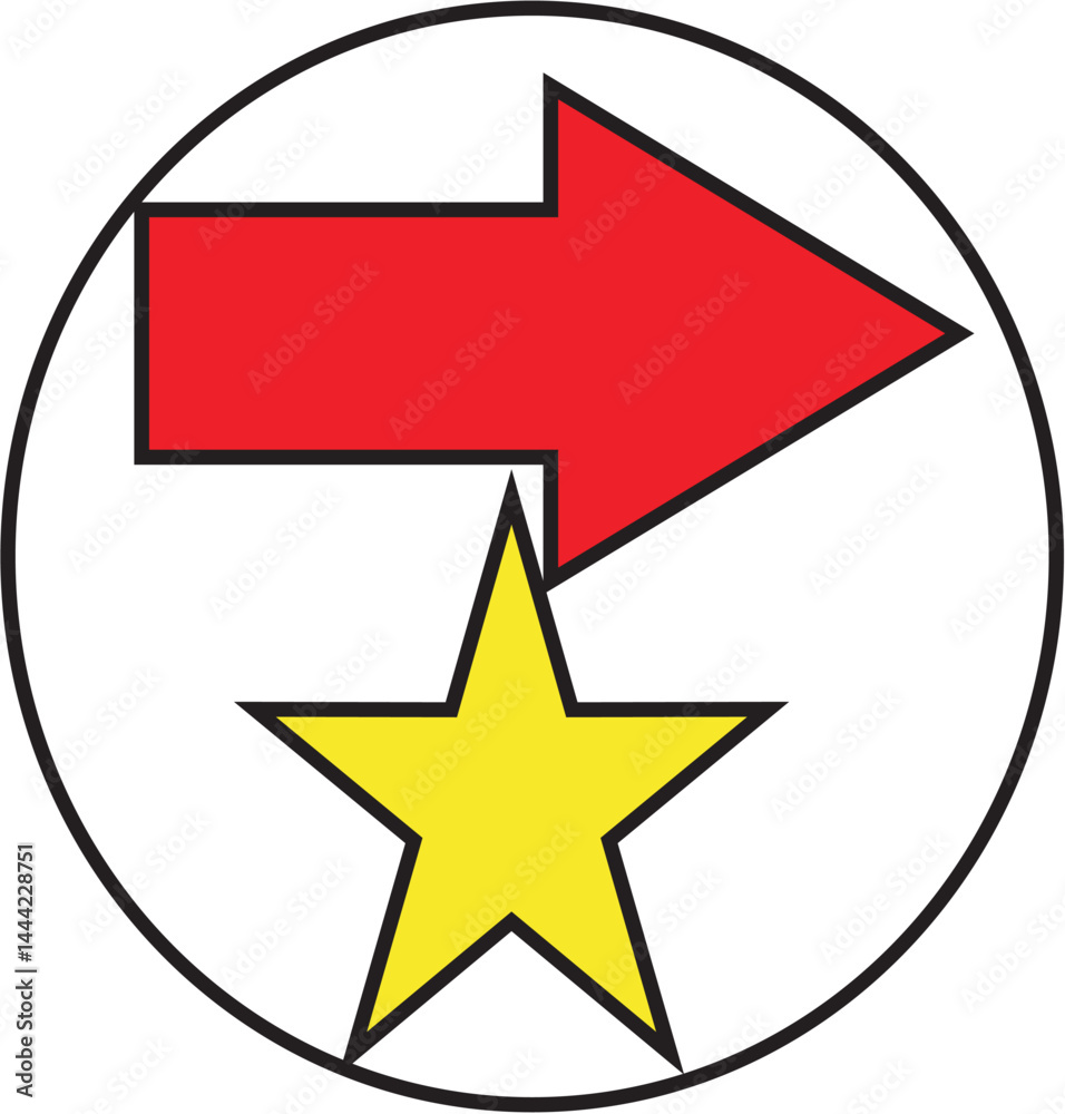 star button and arrow star button and arrow