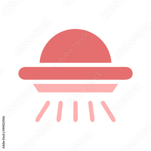 Simple vector illustration of a fictional spacecraft with light emanating below