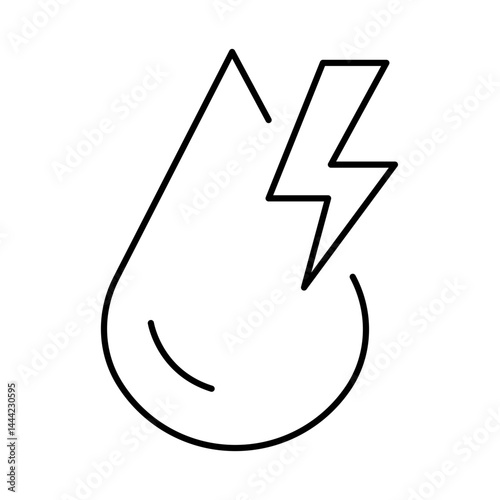 Water Energy Line Icon. Concept of Green Technology, Climate Change, Global Warming, CO2 Neutral Editable Stroke Icon