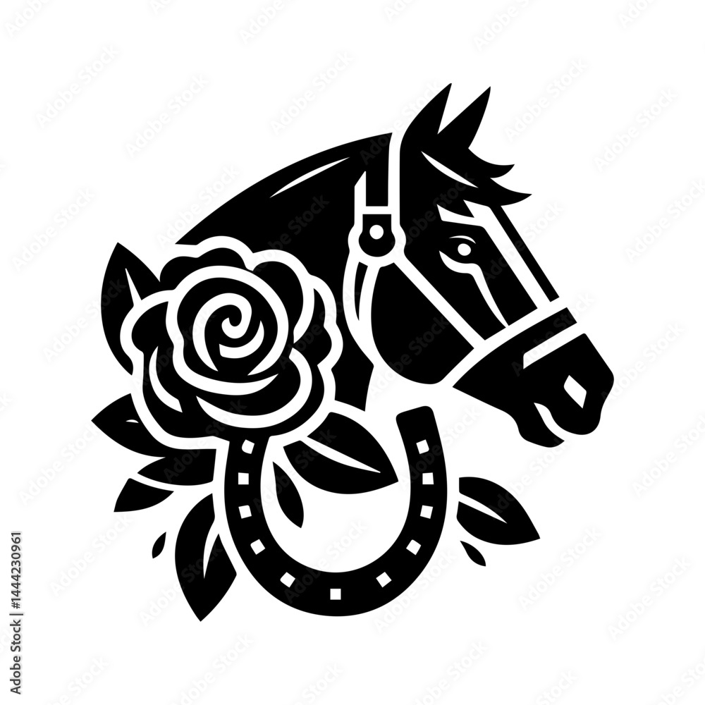Fototapeta premium Horse Racing Derby event icon with transparent background