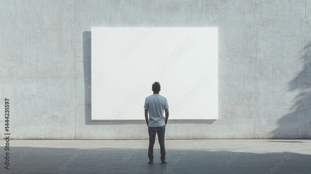 A blank white canvas, ready for your creative touch, a classic tee adorned with copy space for your bold statement or message A blank white canvas, ready for your creative touch, a classic tee adorned with copy space for your bold statement or message