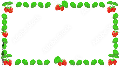 苺モチーフのフレーム素材 AI形式